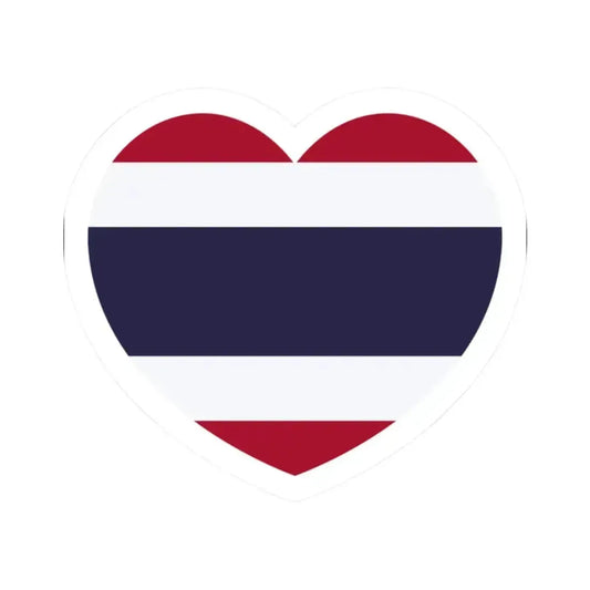 Heart Flag of Thailand - STICKER Vinyl Kiss-Cut Decal 2 Inch White - The Sticker Space