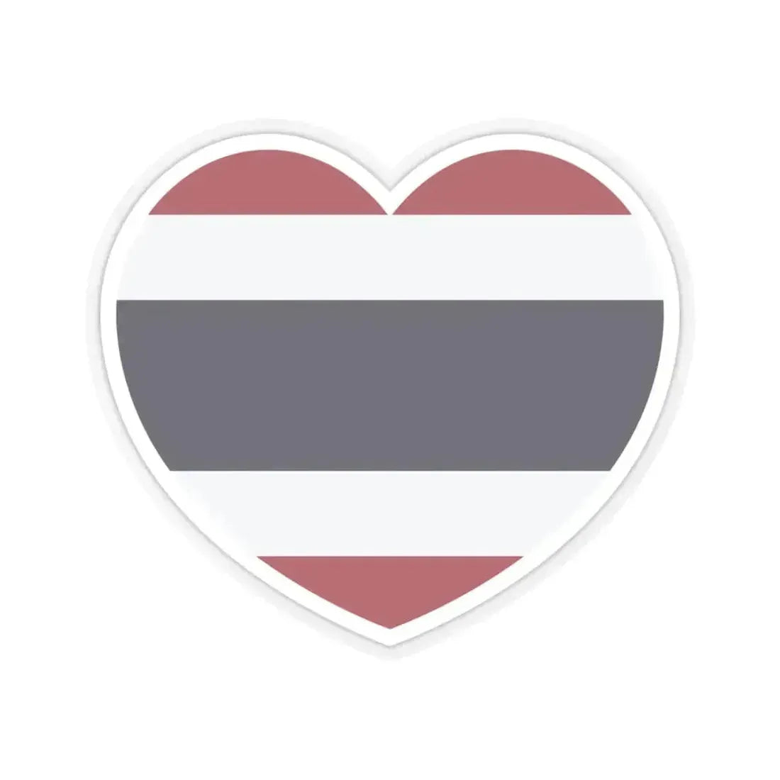 Heart Flag of Thailand - STICKER Vinyl Kiss-Cut Decal 3 Inch Transparent - The Sticker Space