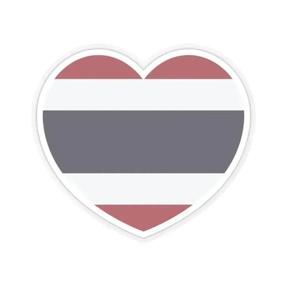 Heart Flag of Thailand - STICKER Vinyl Kiss-Cut Decal 3 Inch Transparent - The Sticker Space