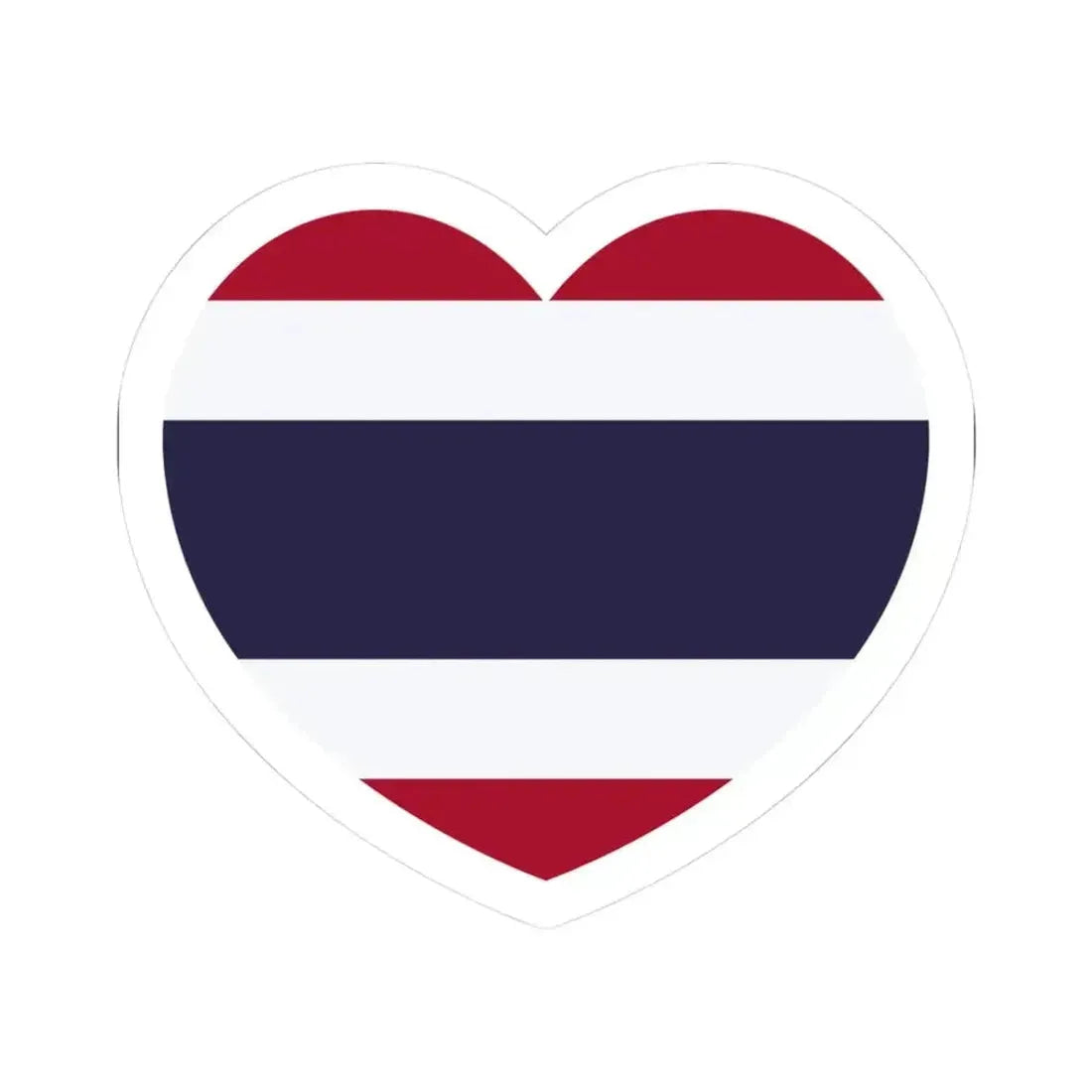 Heart Flag of Thailand - STICKER Vinyl Kiss-Cut Decal 3 Inch White - The Sticker Space