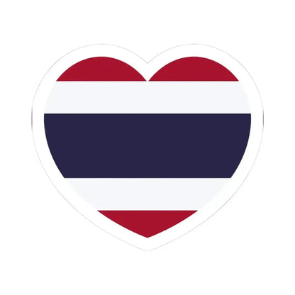 Heart Flag of Thailand - STICKER Vinyl Kiss-Cut Decal 3 Inch White - The Sticker Space