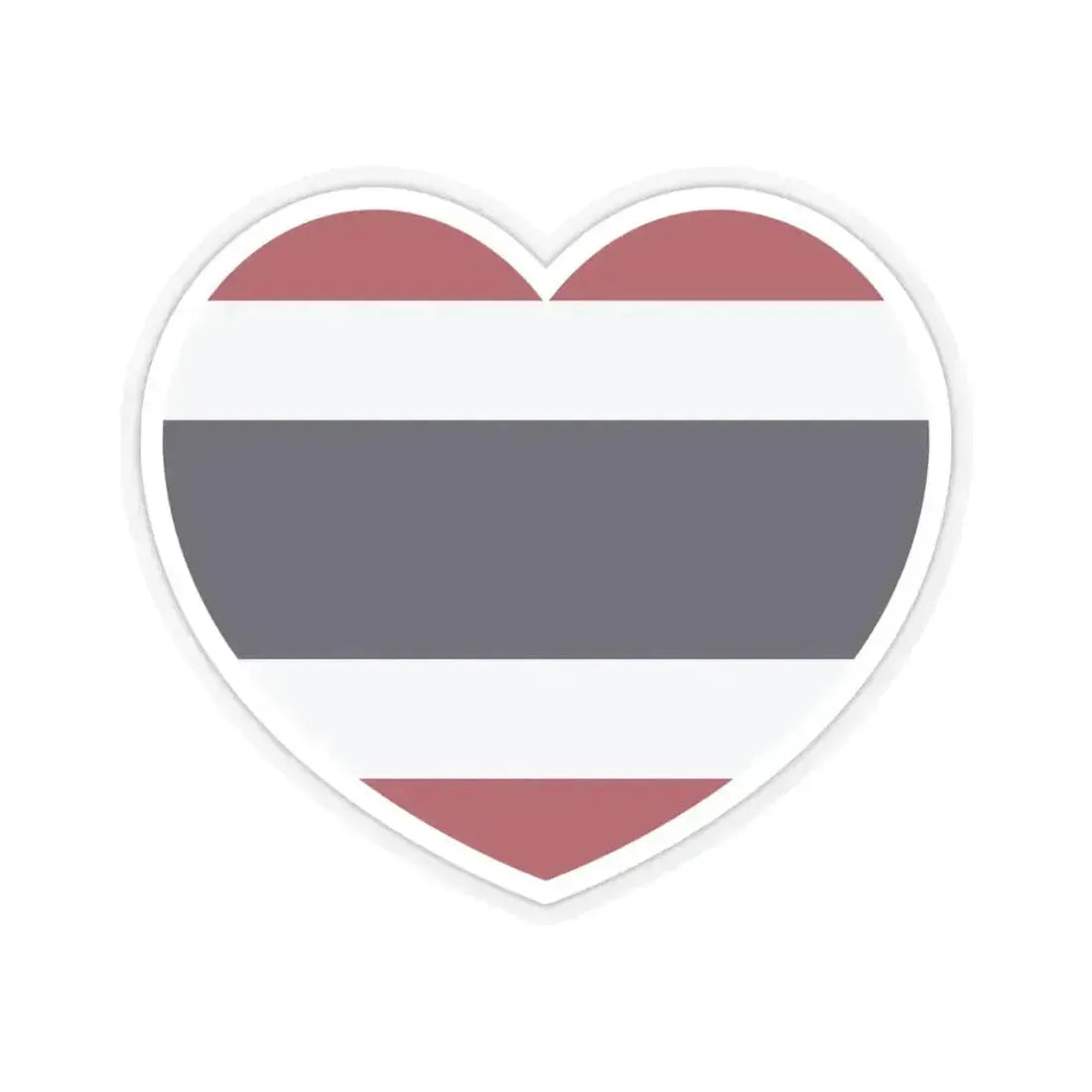 Heart Flag of Thailand - STICKER Vinyl Kiss-Cut Decal 4 Inch Transparent - The Sticker Space