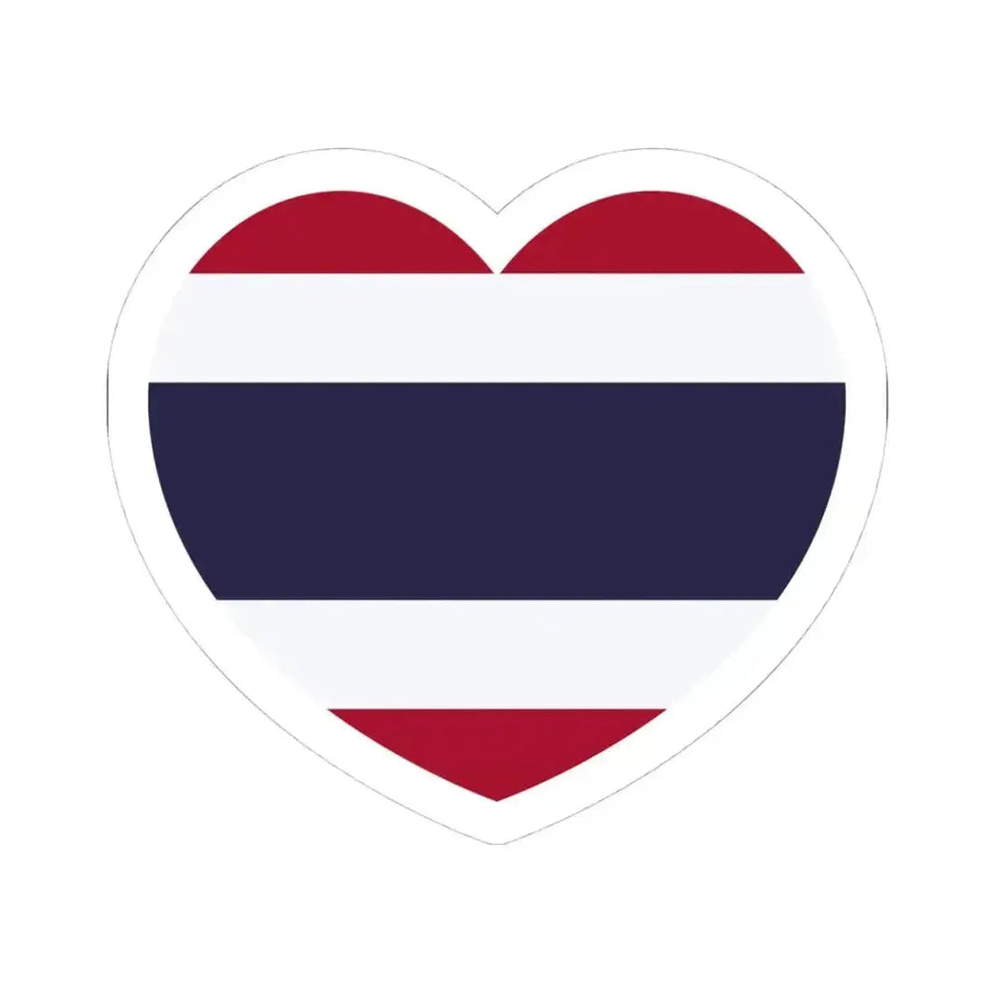 Heart Flag of Thailand - STICKER Vinyl Kiss-Cut Decal 4 Inch White - The Sticker Space