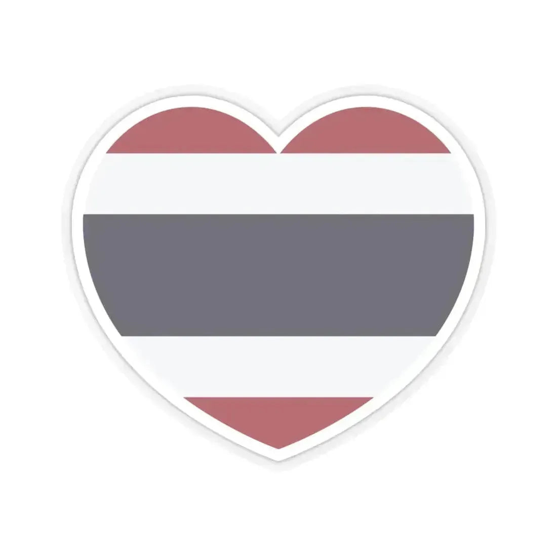 Heart Flag of Thailand - STICKER Vinyl Kiss-Cut Decal 6 Inch Transparent - The Sticker Space