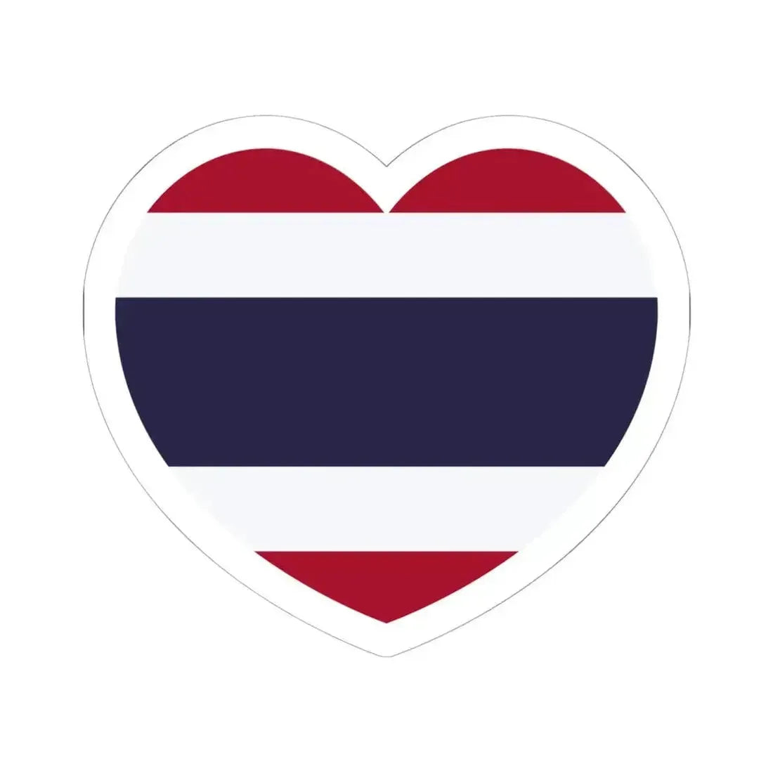 Heart Flag of Thailand - STICKER Vinyl Kiss-Cut Decal 6 Inch White - The Sticker Space