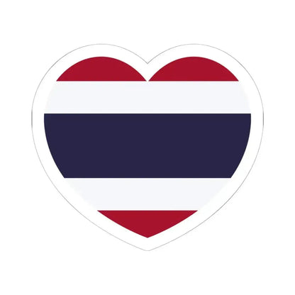 Heart Flag of Thailand - STICKER Vinyl Kiss-Cut Decal 6 Inch White - The Sticker Space