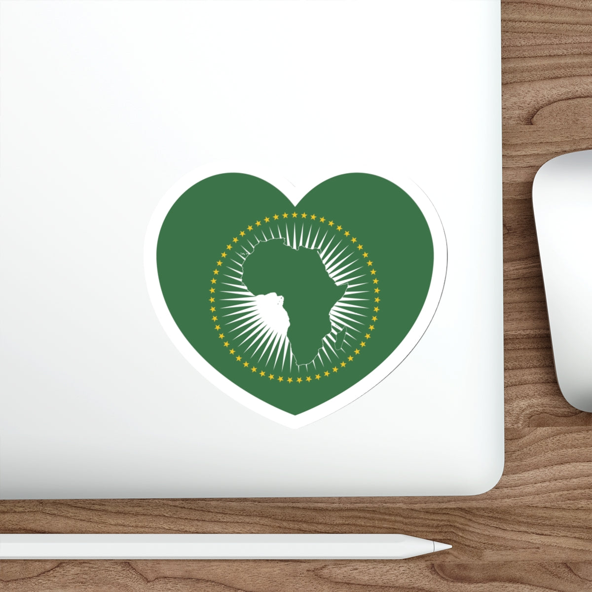 Heart Flag of the African Union - STICKER Vinyl Die-Cut Decal