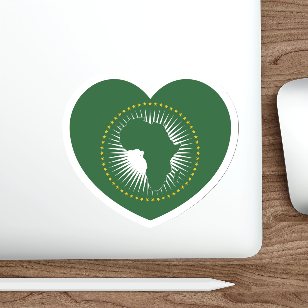 Heart Flag of the African Union - STICKER Vinyl Die-Cut Decal