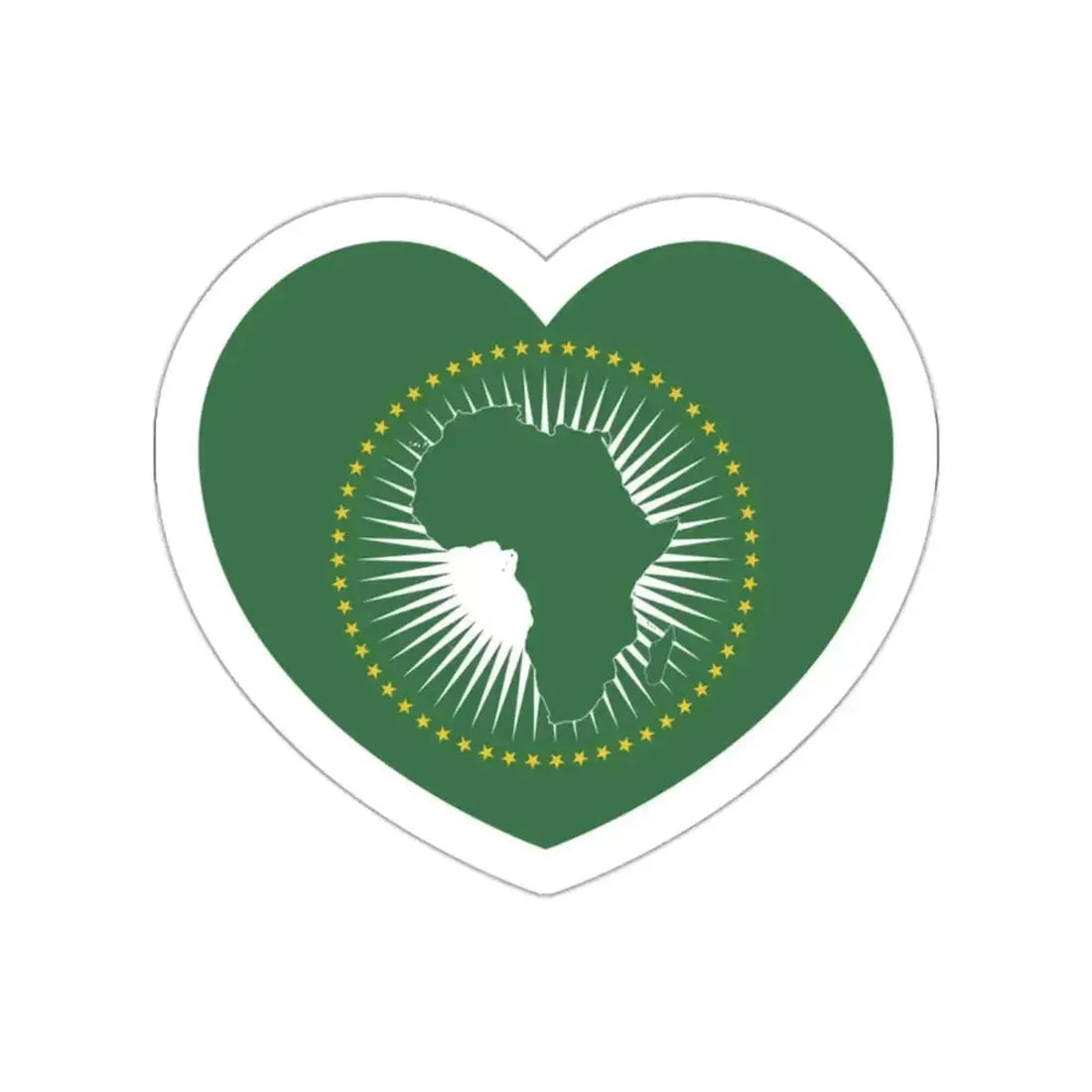 Heart Flag of the African Union - STICKER Vinyl Die-Cut Decal - The Sticker Space
