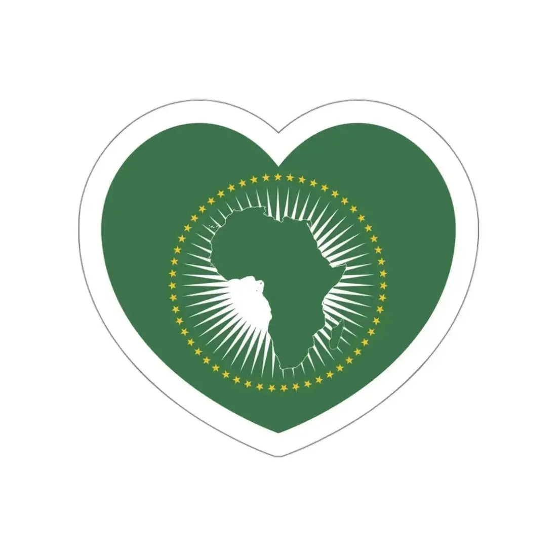 Heart Flag of the African Union - STICKER Vinyl Die-Cut Decal - The Sticker Space
