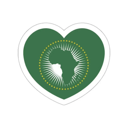 Heart Flag of the African Union - STICKER Vinyl Die-Cut Decal White Die-Cut 2 Inch - The Sticker Space