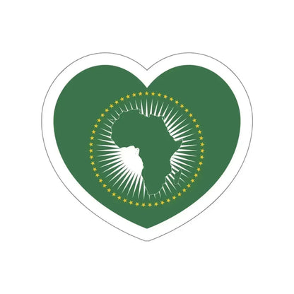 Heart Flag of the African Union - STICKER Vinyl Die-Cut Decal White Die-Cut 6 Inch - The Sticker Space
