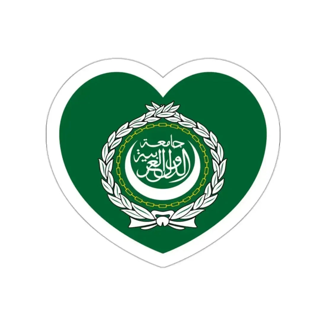 Heart Flag of the Arab League - STICKER Vinyl Die-Cut Decal - The Sticker Space