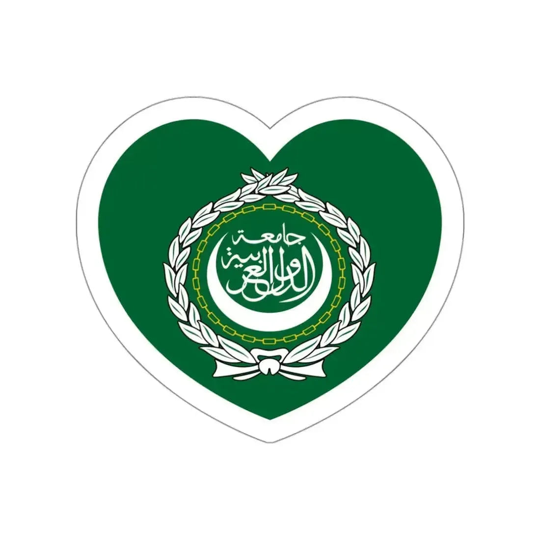Heart Flag of the Arab League - STICKER Vinyl Die-Cut Decal - The Sticker Space