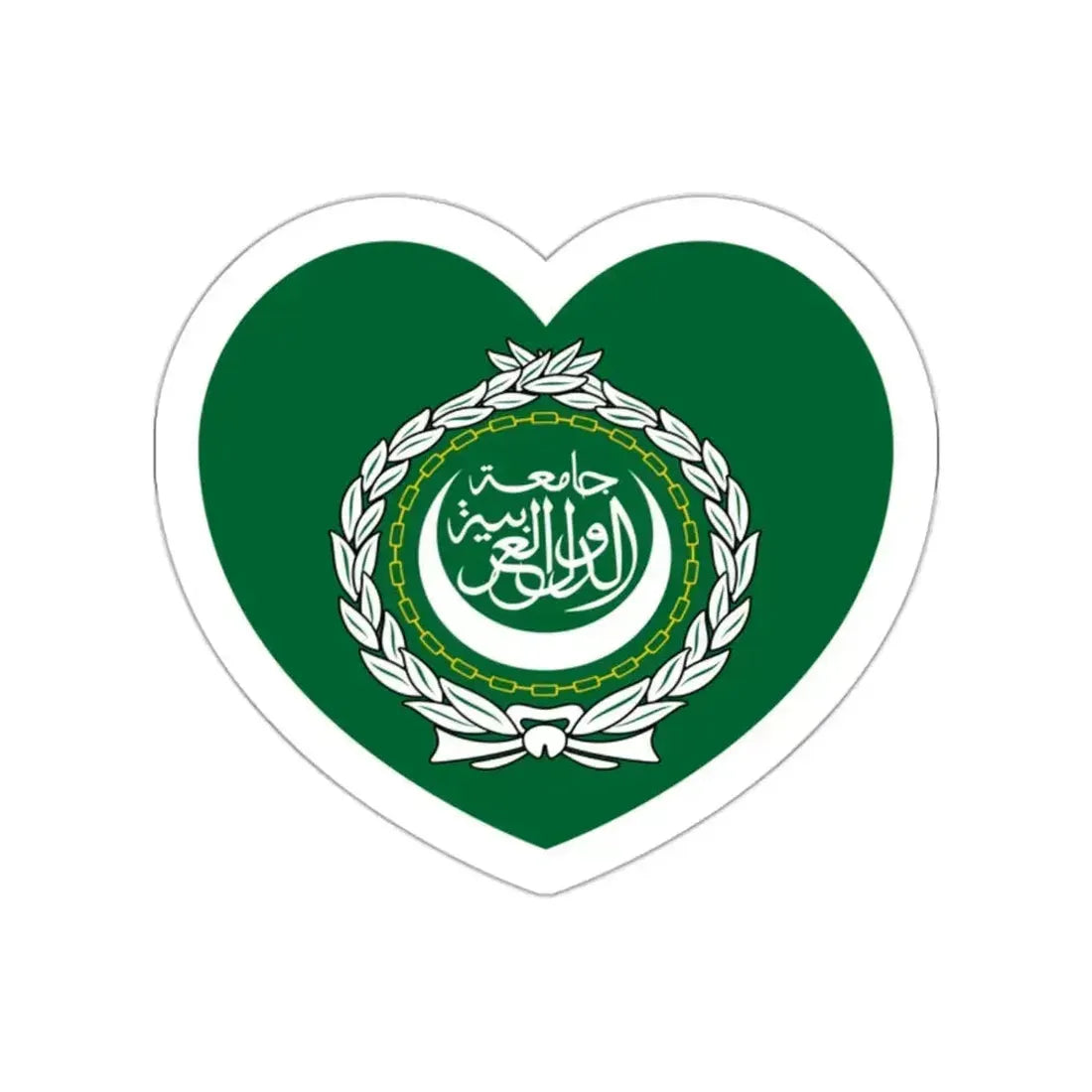 Heart Flag of the Arab League - STICKER Vinyl Die-Cut Decal White Die-Cut 2 Inch - The Sticker Space