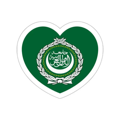 Heart Flag of the Arab League - STICKER Vinyl Die-Cut Decal White Die-Cut 2 Inch - The Sticker Space