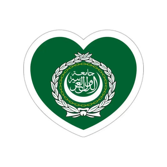 Heart Flag of the Arab League - STICKER Vinyl Die-Cut Decal White Die-Cut 2 Inch - The Sticker Space