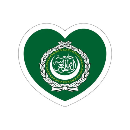 Heart Flag of the Arab League - STICKER Vinyl Die-Cut Decal White Die-Cut 4 Inch - The Sticker Space