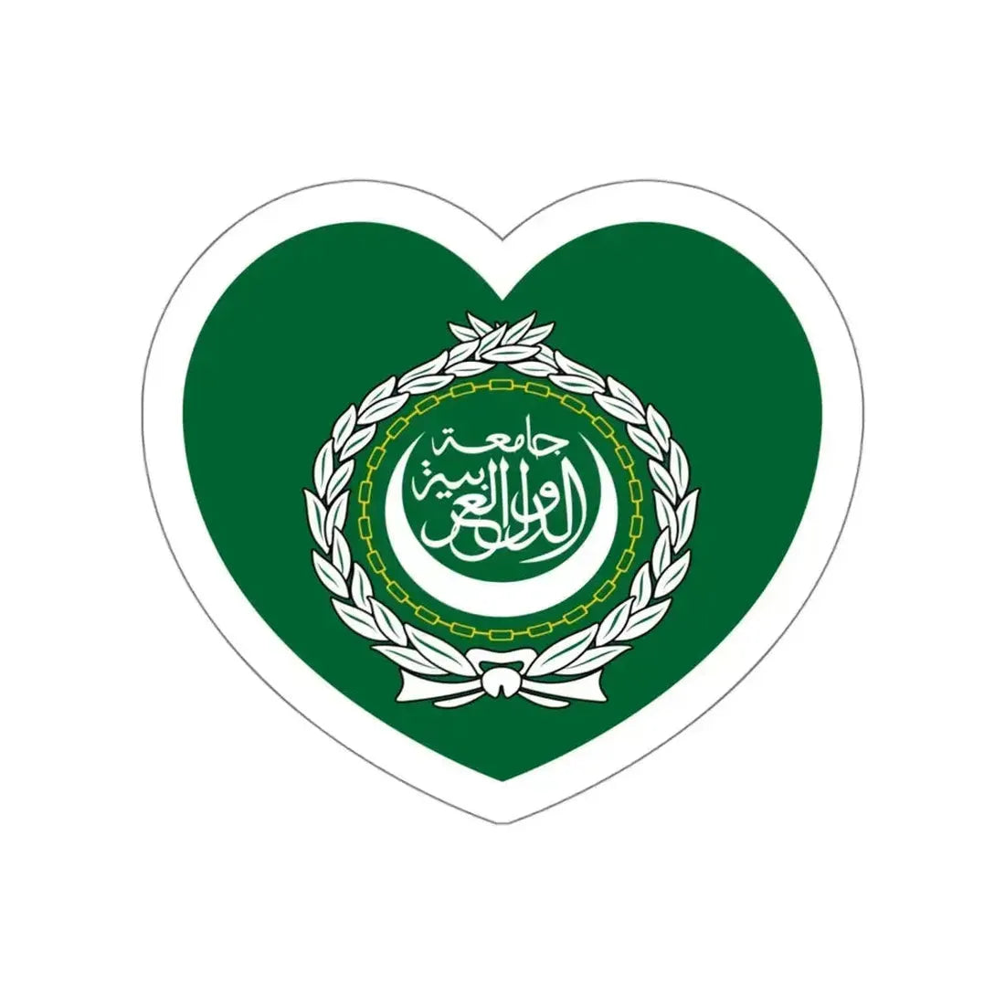 Heart Flag of the Arab League - STICKER Vinyl Die-Cut Decal White Die-Cut 6 Inch - The Sticker Space