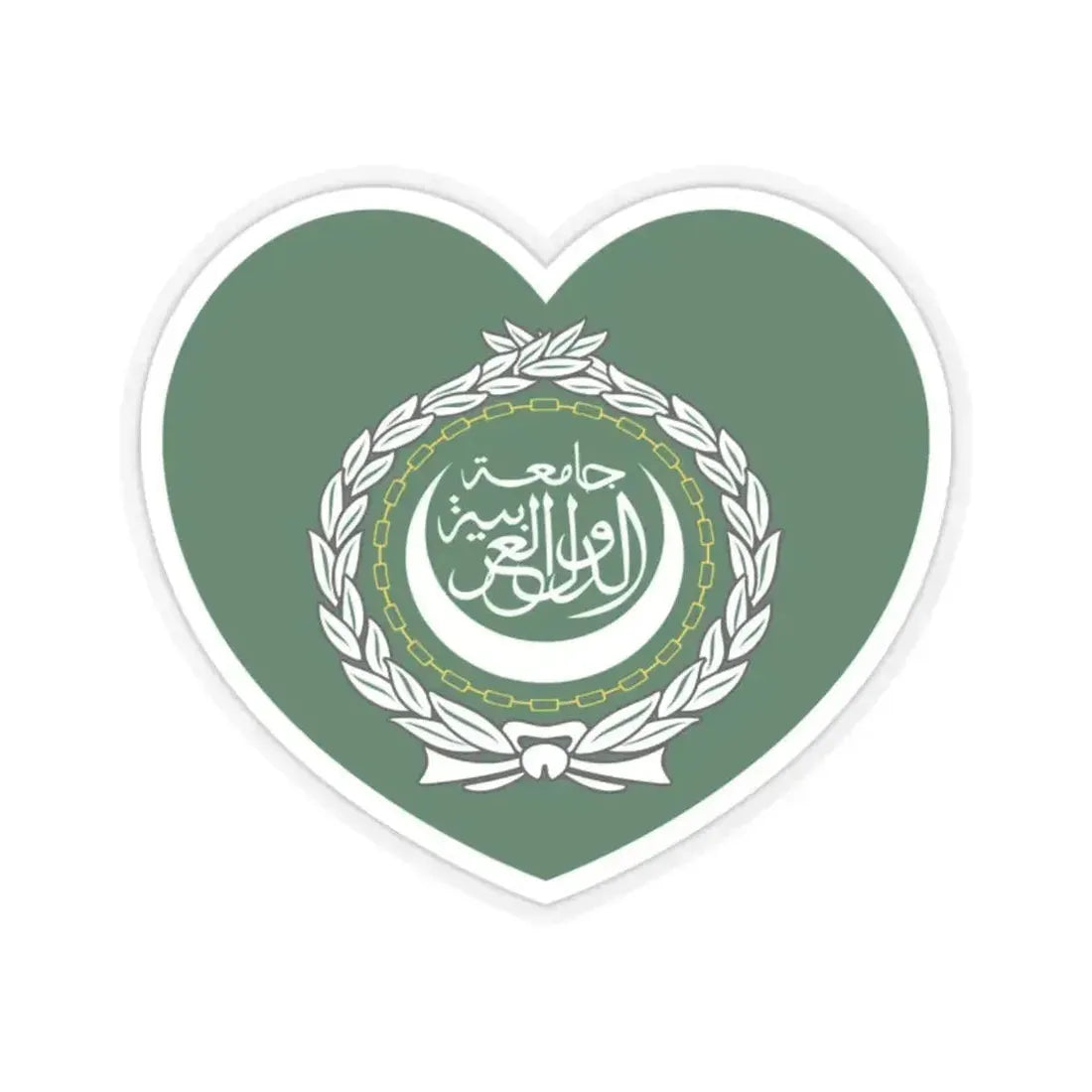 Heart Flag of the Arab League - STICKER Vinyl Kiss-Cut Decal 2 Inch Transparent - The Sticker Space