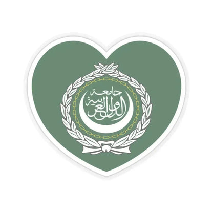 Heart Flag of the Arab League - STICKER Vinyl Kiss-Cut Decal 2 Inch Transparent - The Sticker Space