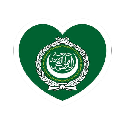 Heart Flag of the Arab League - STICKER Vinyl Kiss-Cut Decal 2 Inch White - The Sticker Space