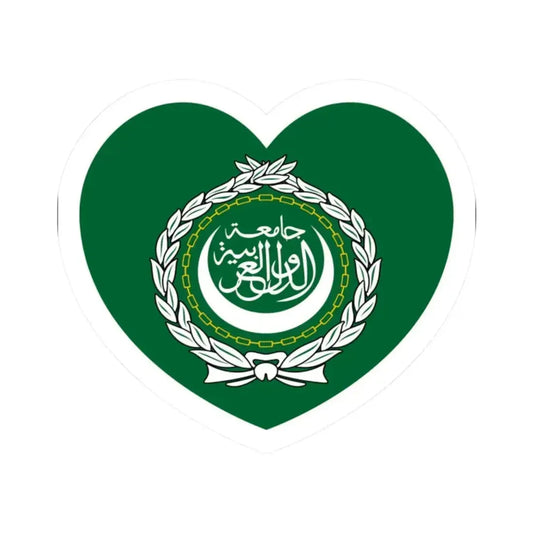 Heart Flag of the Arab League - STICKER Vinyl Kiss-Cut Decal 2 Inch White - The Sticker Space