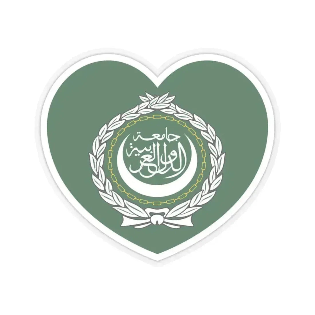 Heart Flag of the Arab League - STICKER Vinyl Kiss-Cut Decal 3 Inch Transparent - The Sticker Space