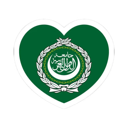 Heart Flag of the Arab League - STICKER Vinyl Kiss-Cut Decal 3 Inch White - The Sticker Space