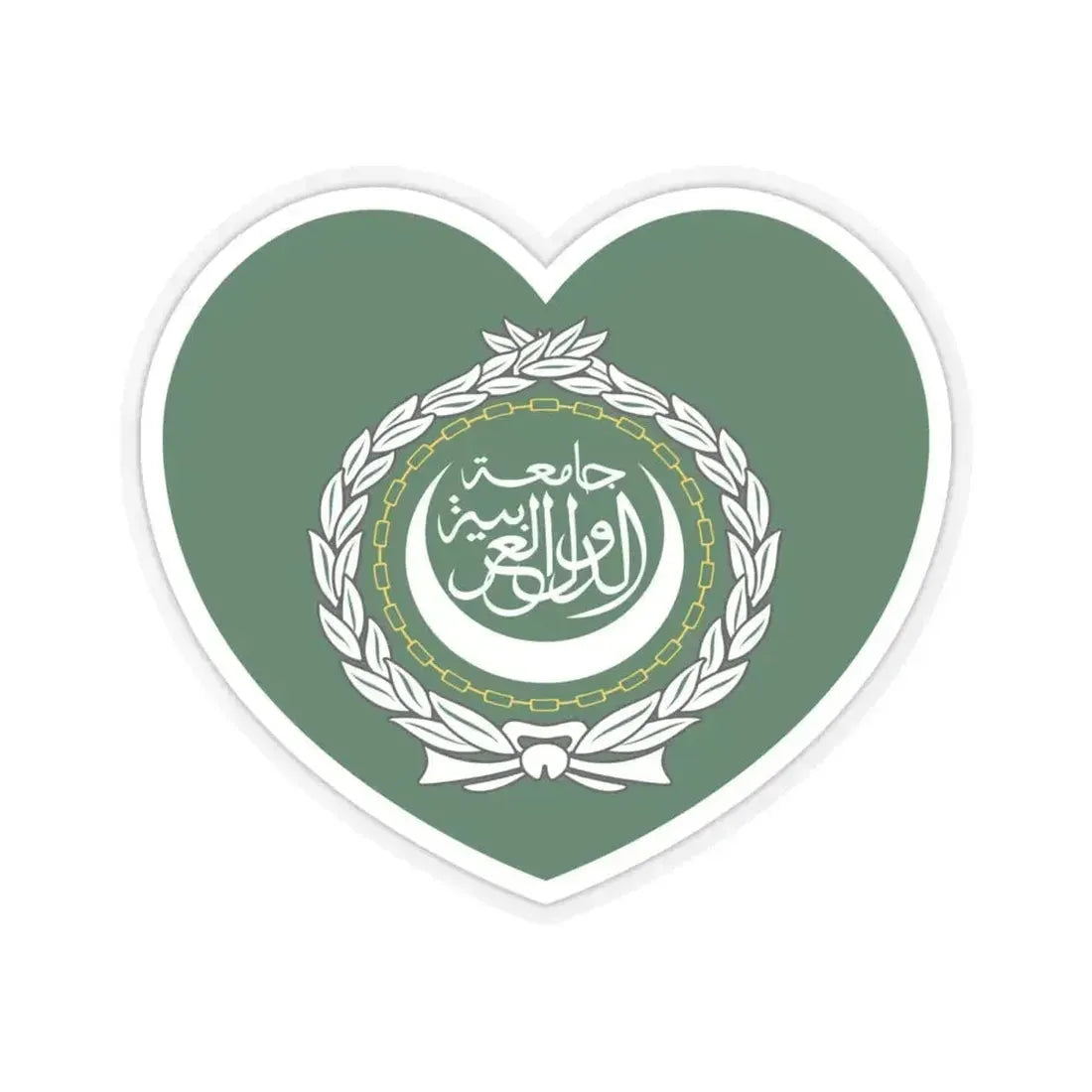 Heart Flag of the Arab League - STICKER Vinyl Kiss-Cut Decal 4 Inch Transparent - The Sticker Space