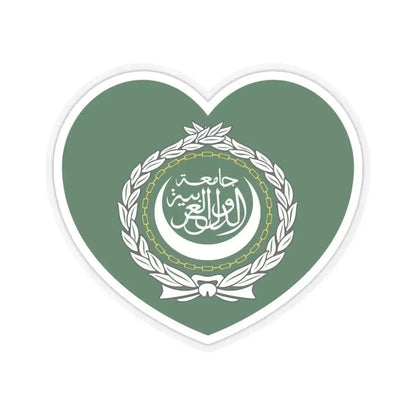 Heart Flag of the Arab League - STICKER Vinyl Kiss-Cut Decal 4 Inch Transparent - The Sticker Space