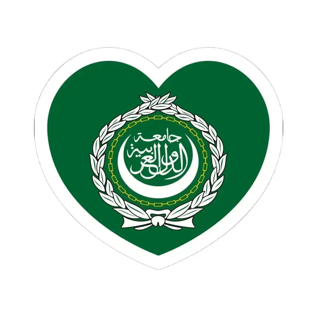 Heart Flag of the Arab League - STICKER Vinyl Kiss-Cut Decal 4 Inch White - The Sticker Space