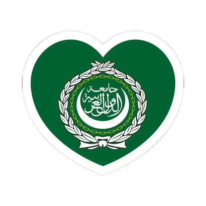 Heart Flag of the Arab League - STICKER Vinyl Kiss-Cut Decal 4 Inch White - The Sticker Space