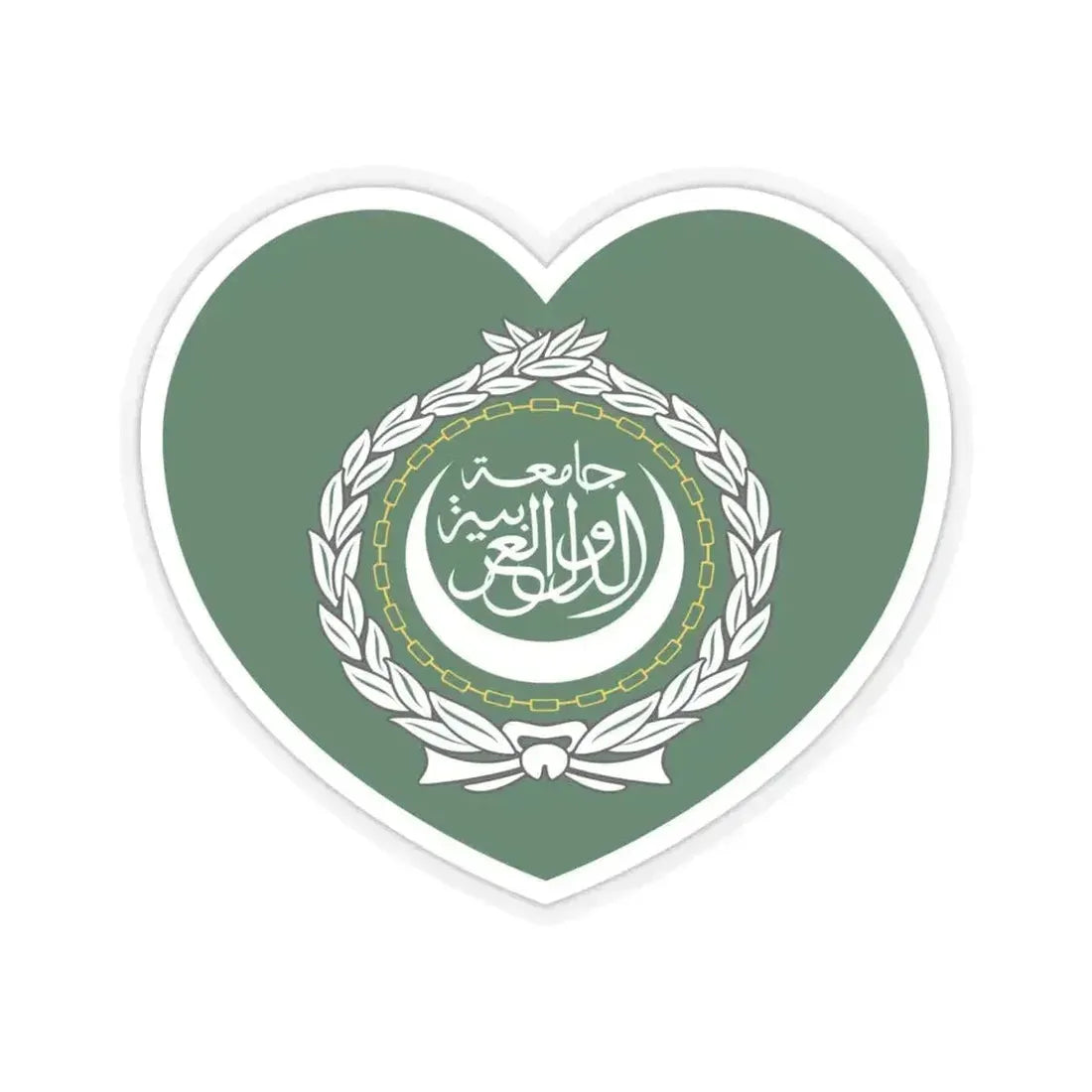 Heart Flag of the Arab League - STICKER Vinyl Kiss-Cut Decal 6 Inch Transparent - The Sticker Space