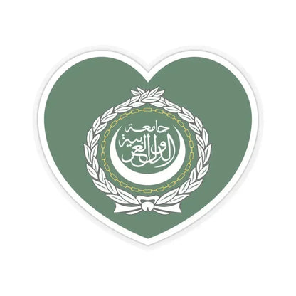 Heart Flag of the Arab League - STICKER Vinyl Kiss-Cut Decal 6 Inch Transparent - The Sticker Space