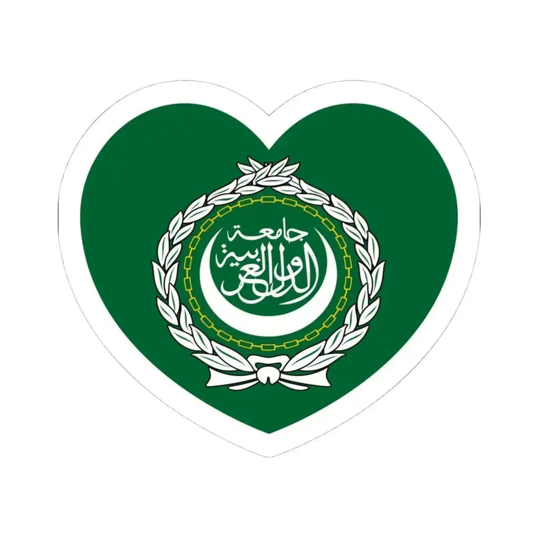 Heart Flag of the Arab League - STICKER Vinyl Kiss-Cut Decal - The Sticker Space