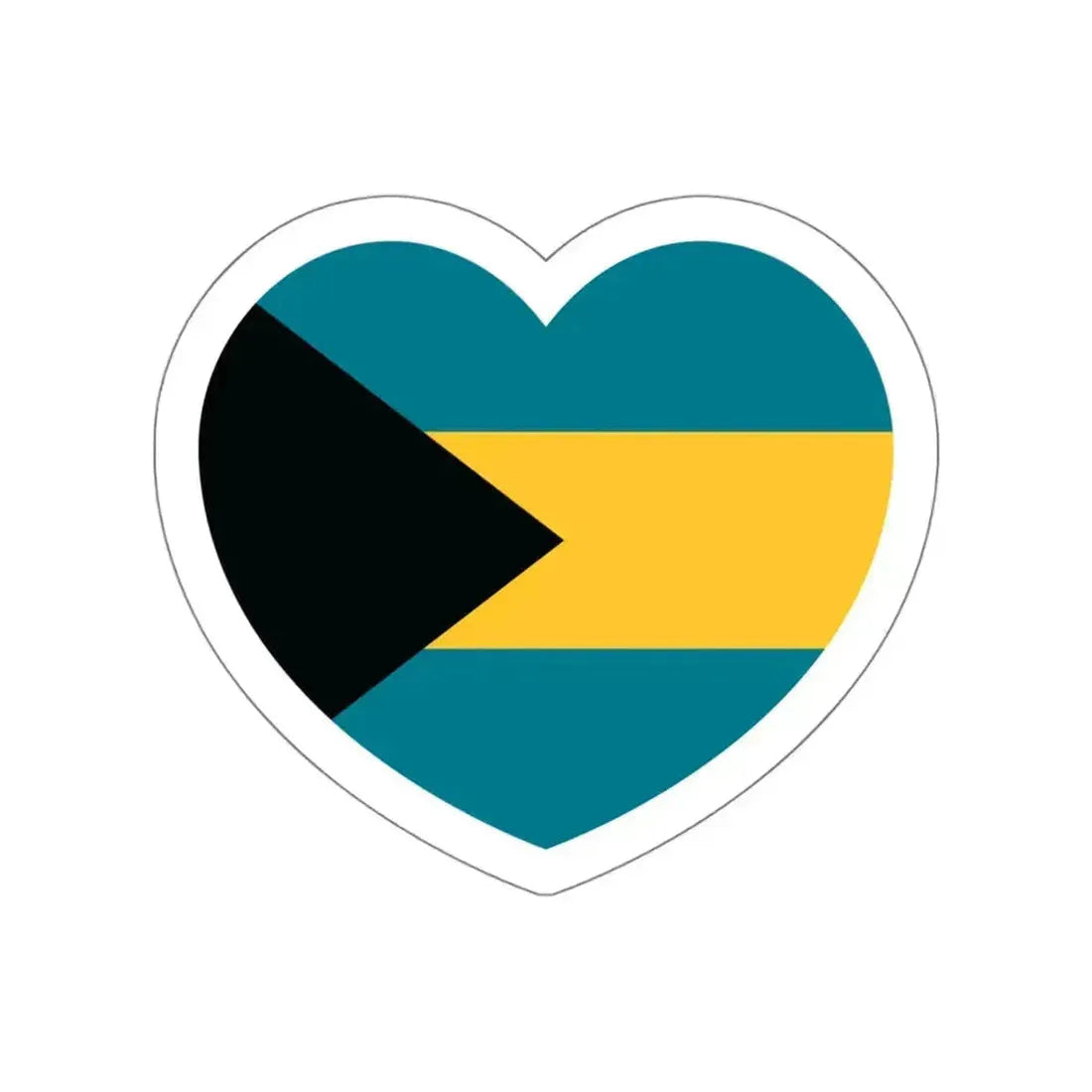 Heart Flag of the Bahamas - STICKER Vinyl Die-Cut Decal White Die-Cut 5 Inch - The Sticker Space