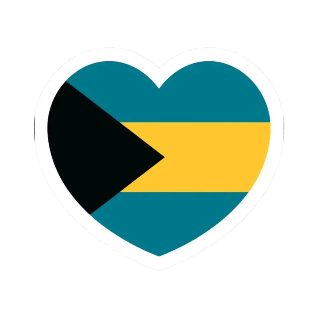 Heart Flag of the Bahamas - STICKER Vinyl Kiss-Cut Decal 2 Inch White - The Sticker Space