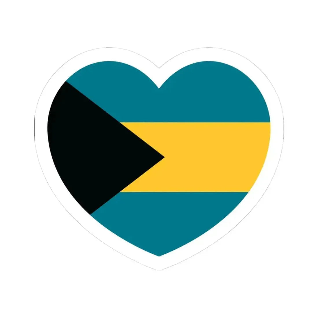 Heart Flag of the Bahamas - STICKER Vinyl Kiss-Cut Decal 3 Inch White - The Sticker Space