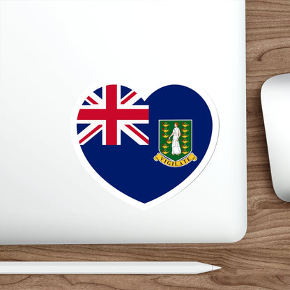 Heart Flag of the British Virgin Islands - STICKER Vinyl Die-Cut Decal