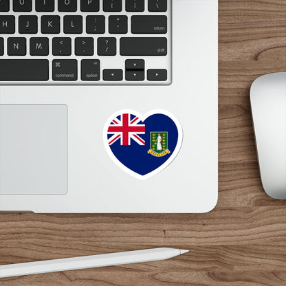 Heart Flag of the British Virgin Islands - STICKER Vinyl Die-Cut Decal