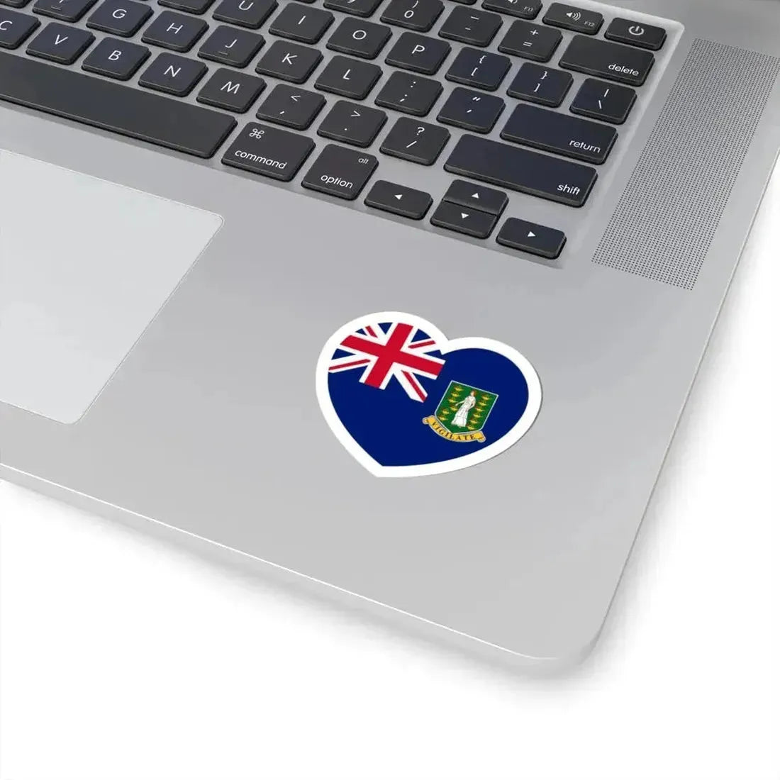 Heart Flag of the British Virgin Islands - STICKER Vinyl Kiss-Cut Decal - The Sticker Space
