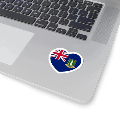 Heart Flag of the British Virgin Islands - STICKER Vinyl Kiss-Cut Decal - The Sticker Space
