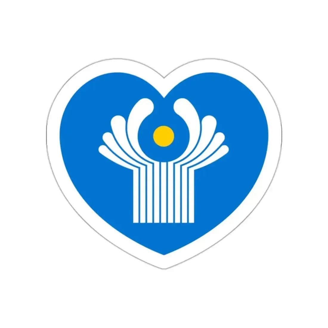 Heart Flag of the Commonwealth of Independent States - STICKER Vinyl Die-Cut Decal - The Sticker Space