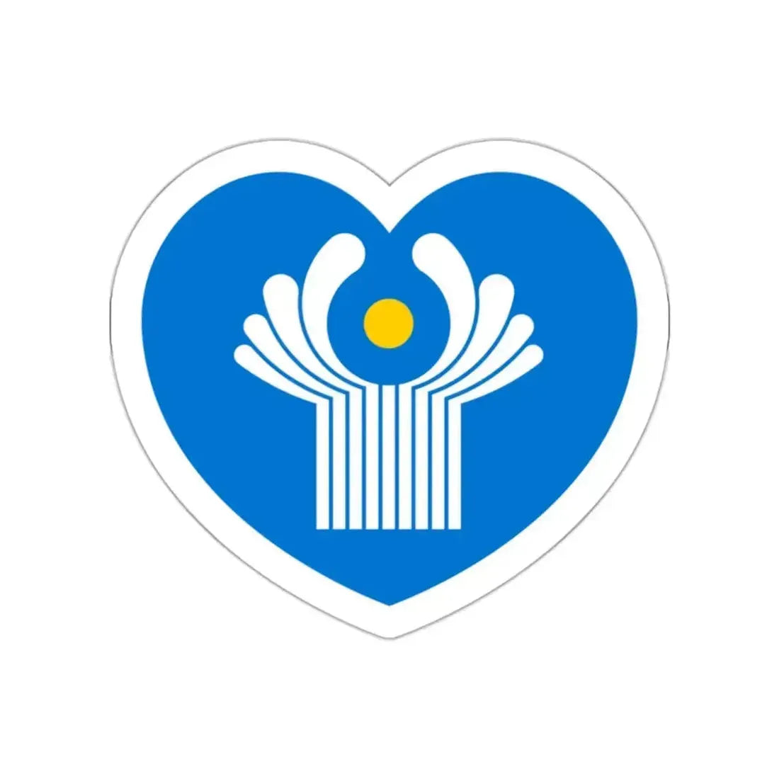 Heart Flag of the Commonwealth of Independent States - STICKER Vinyl Die-Cut Decal White Die-Cut 2 Inch - The Sticker Space
