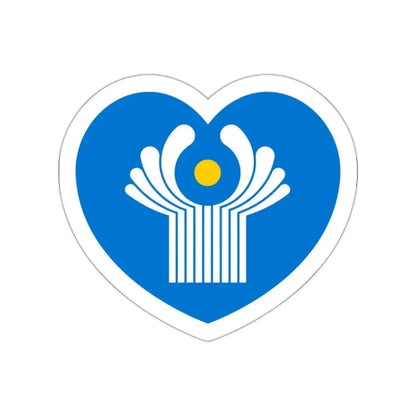 Heart Flag of the Commonwealth of Independent States - STICKER Vinyl Die-Cut Decal White Die-Cut 2 Inch - The Sticker Space