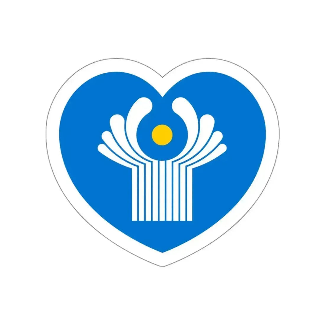 Heart Flag of the Commonwealth of Independent States - STICKER Vinyl Die-Cut Decal White Die-Cut 3 Inch - The Sticker Space