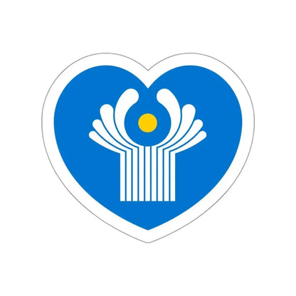 Heart Flag of the Commonwealth of Independent States - STICKER Vinyl Die-Cut Decal White Die-Cut 3 Inch - The Sticker Space