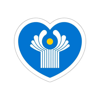 Heart Flag of the Commonwealth of Independent States - STICKER Vinyl Die-Cut Decal White Die-Cut 5 Inch - The Sticker Space
