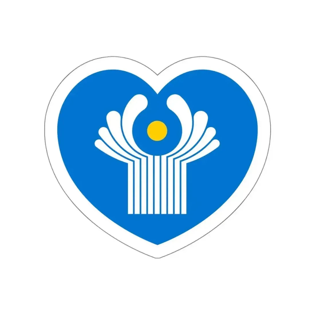 Heart Flag of the Commonwealth of Independent States - STICKER Vinyl Die-Cut Decal White Die-Cut 6 Inch - The Sticker Space
